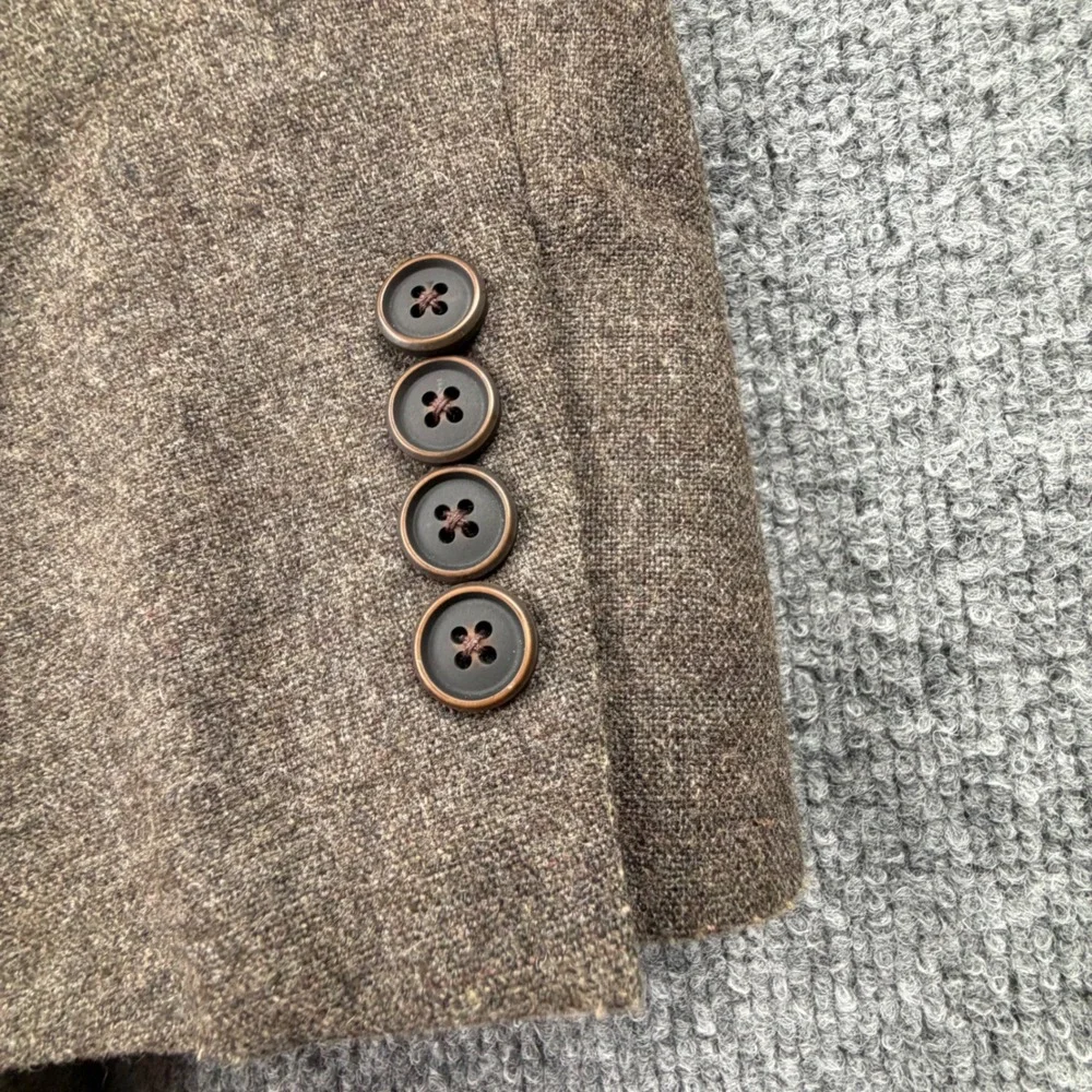 Hugo Boss Mens 40R Brown Wool Blend Elbow Patch Blazer Jacket The Smith5/1